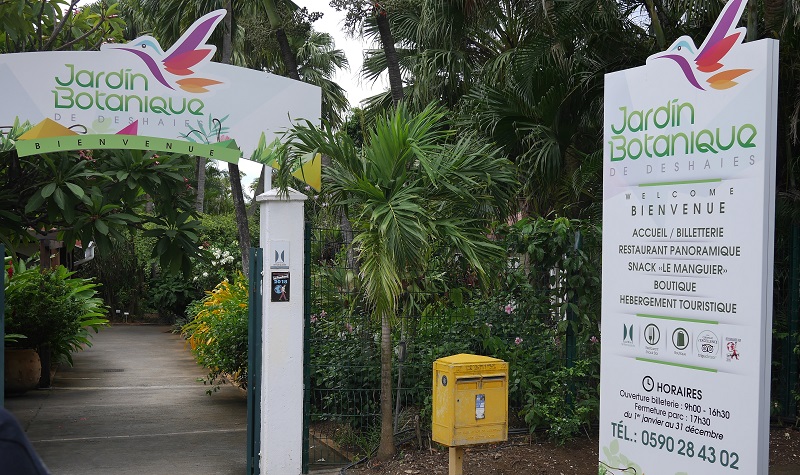 Entrée du Jardin Botanique en Guadeloupe